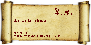 Wajdits Andor névjegykártya