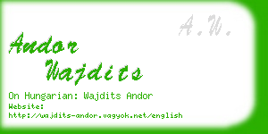 andor wajdits business card